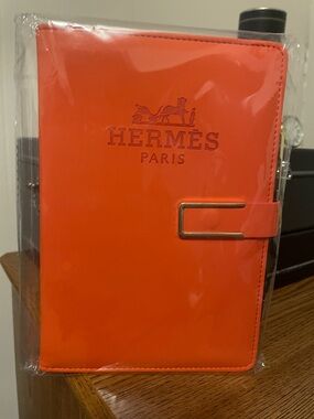 Hermès VIP/GWP Orange Notebook Cover with Silver Hardware